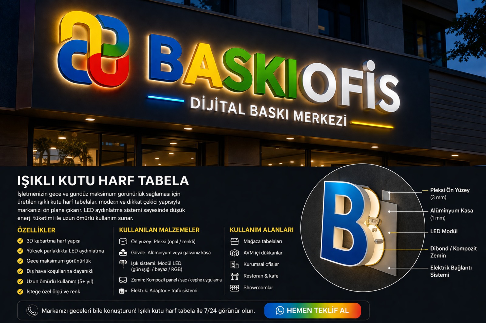 Işıklı Kutu Harf Tabela
