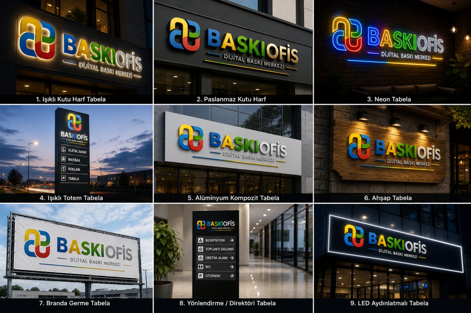 Baskı Ofis tabela modelleri katalog görseli